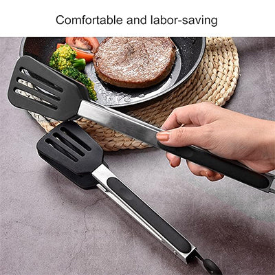 Nonstick Kitchen Tong – Chimta for Paratha, BBQ, Salad, Frying & Food Serving |  Heat-Resistant Handle & Slotted Grip Head | Cooking Utensil Tool