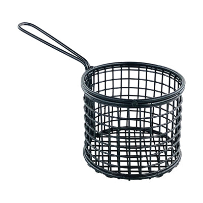 Mini Stainless Steel French Fries Basket – Square & Round Snack/Fries Serving  Basket with Handle for Kitchen, Café & Party Presentation