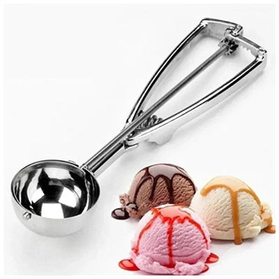 Stainless Steel Ice Cream Scoop – Heavy‑Duty Trigger Release Scoop Spoon for  Ice Cream, Cookie Dough & Melon Balls