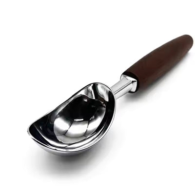 Premium Wooden Handle Ice Cream Scoop – Heavy-Duty Stainless Steel Dessert  Spoon for Effortless Scooping & Non‑Stick Serving