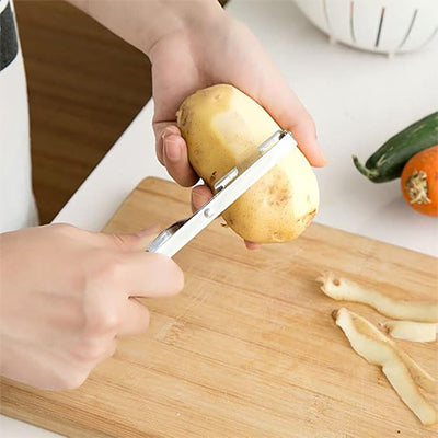 Stainless Steel Potato Peeler & Vegetable Cutter – Multi‑Function Fruit, Carrot &  Cucumber Peeler with Sharp Blade
