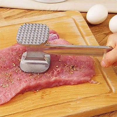 Heavy Duty Metal Meat Hammer – Double-Sided Steel Tenderizer Tool for Chicken,  Steak & Broast