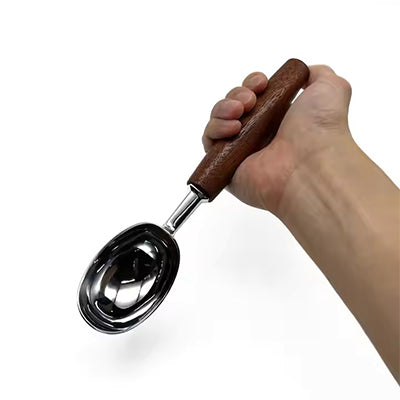 Premium Wooden Handle Ice Cream Scoop – Heavy-Duty Stainless Steel Dessert  Spoon for Effortless Scooping & Non‑Stick Serving