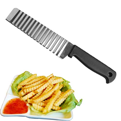 Wavy Crinkle Cutter Knife – Stainless Steel Waving Knife for Crinkle Fries, Potato  Chips, Vegetables & Fruit Slicing
