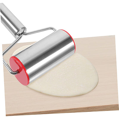 Stainless Steel Rolling Pin for Pizza Dough – Manual Push Dough Roller with  Comfortable Grip for Pizza, Pie & Pastry