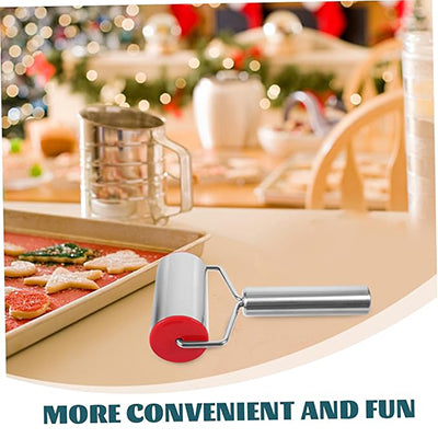 Stainless Steel Rolling Pin for Pizza Dough – Manual Push Dough Roller with  Comfortable Grip for Pizza, Pie & Pastry