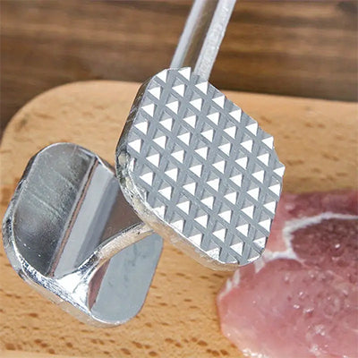 Heavy Duty Metal Meat Hammer – Double-Sided Steel Tenderizer Tool for Chicken,  Steak & Broast