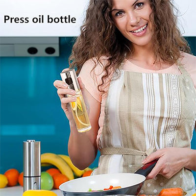 Premium Oil Spray Bottle for Kitchen – Refillable Glass Olive Oil Mister for Air Fryer,  BBQ, Baking, Frying, Salad & Cooking Control