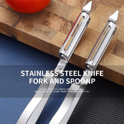 Stainless Steel Potato Peeler & Vegetable Cutter – Multi‑Function Fruit, Carrot &  Cucumber Peeler with Sharp Blade