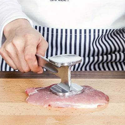 Heavy Duty Metal Meat Hammer – Double-Sided Steel Tenderizer Tool for Chicken,  Steak & Broast