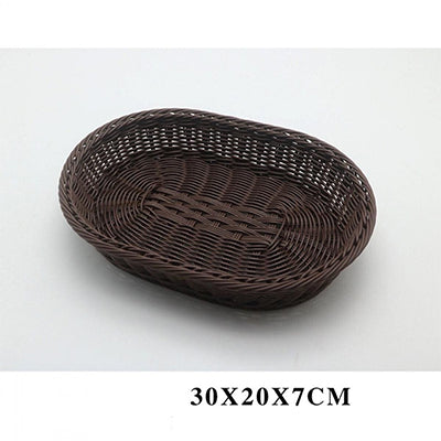 Premium Rattan Bread Basket – Handwoven Oval, Round & Rectangular Wicker Tray  for Breakfast, Fruit & Table Display