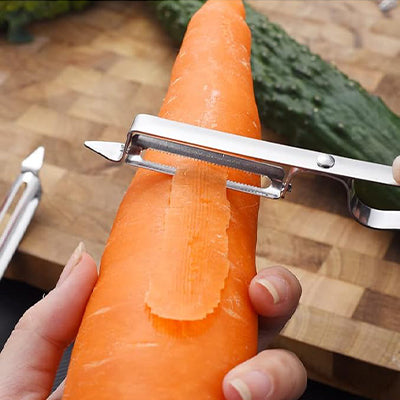 Stainless Steel Potato Peeler & Vegetable Cutter – Multi‑Function Fruit, Carrot &  Cucumber Peeler with Sharp Blade